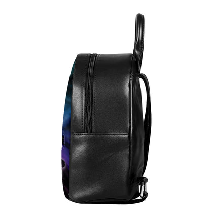 Colorful Chakras Aura Print Leather Backpack