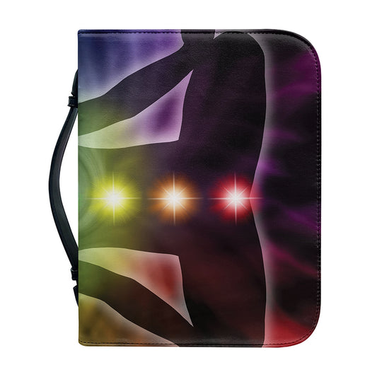 Colorful Chakras Aura Print Leather Bible Cover