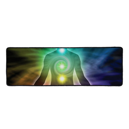 Colorful Chakras Aura Print Long Kitchen Mat