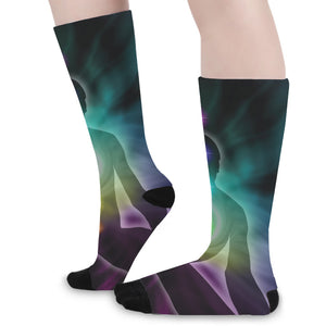 Colorful Chakras Aura Print Long Socks