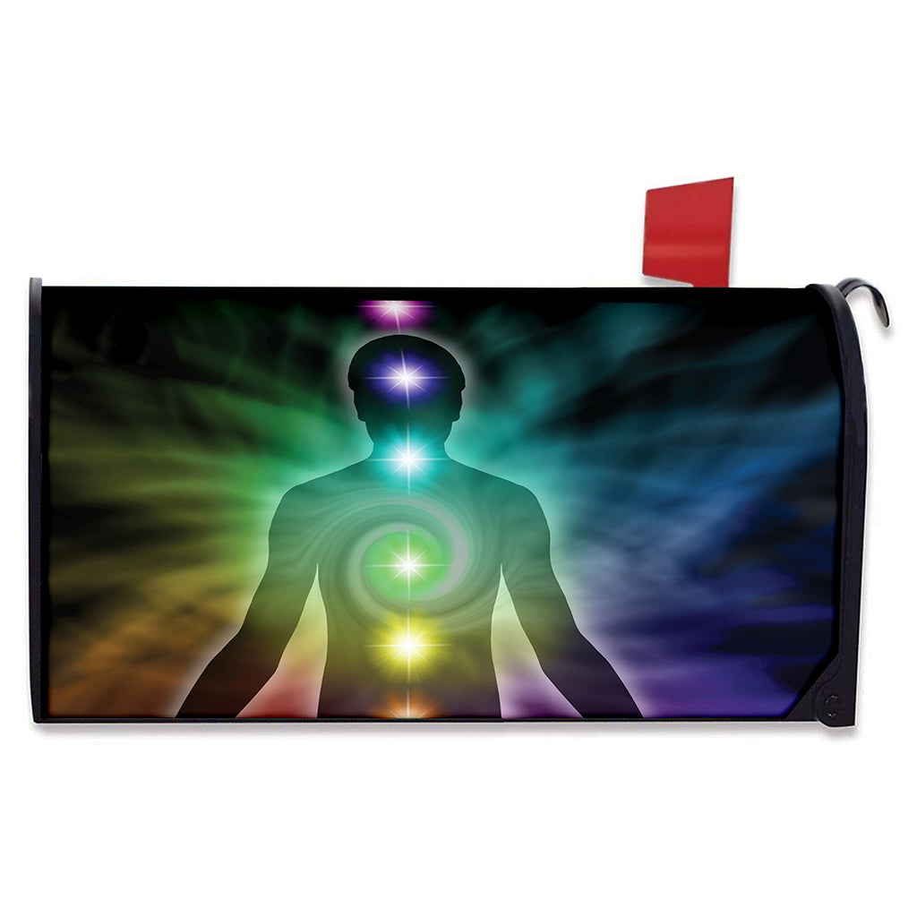Colorful Chakras Aura Print Mailbox Cover