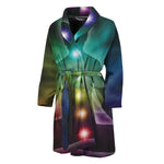 Colorful Chakras Aura Print Men's Bathrobe