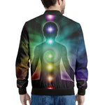 Colorful Chakras Aura Print Men's Bomber Jacket