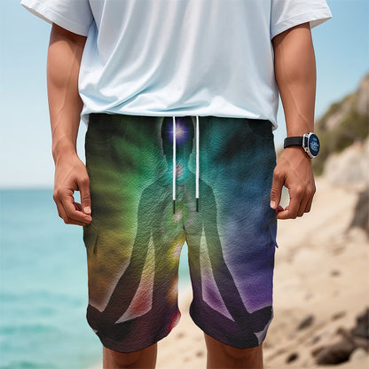 Colorful Chakras Aura Print Men's Cargo Shorts