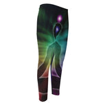 Colorful Chakras Aura Print Men's Compression Pants