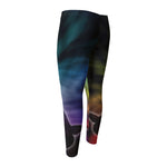 Colorful Chakras Aura Print Men's Compression Pants