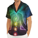 Colorful Chakras Aura Print Men's Deep V-Neck Shirt