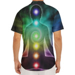 Colorful Chakras Aura Print Men's Deep V-Neck Shirt