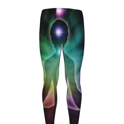 Colorful Chakras Aura Print Men's leggings