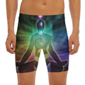 Colorful Chakras Aura Print Men's Long Boxer Briefs