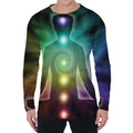 Colorful Chakras Aura Print Men's Long Sleeve T-Shirt
