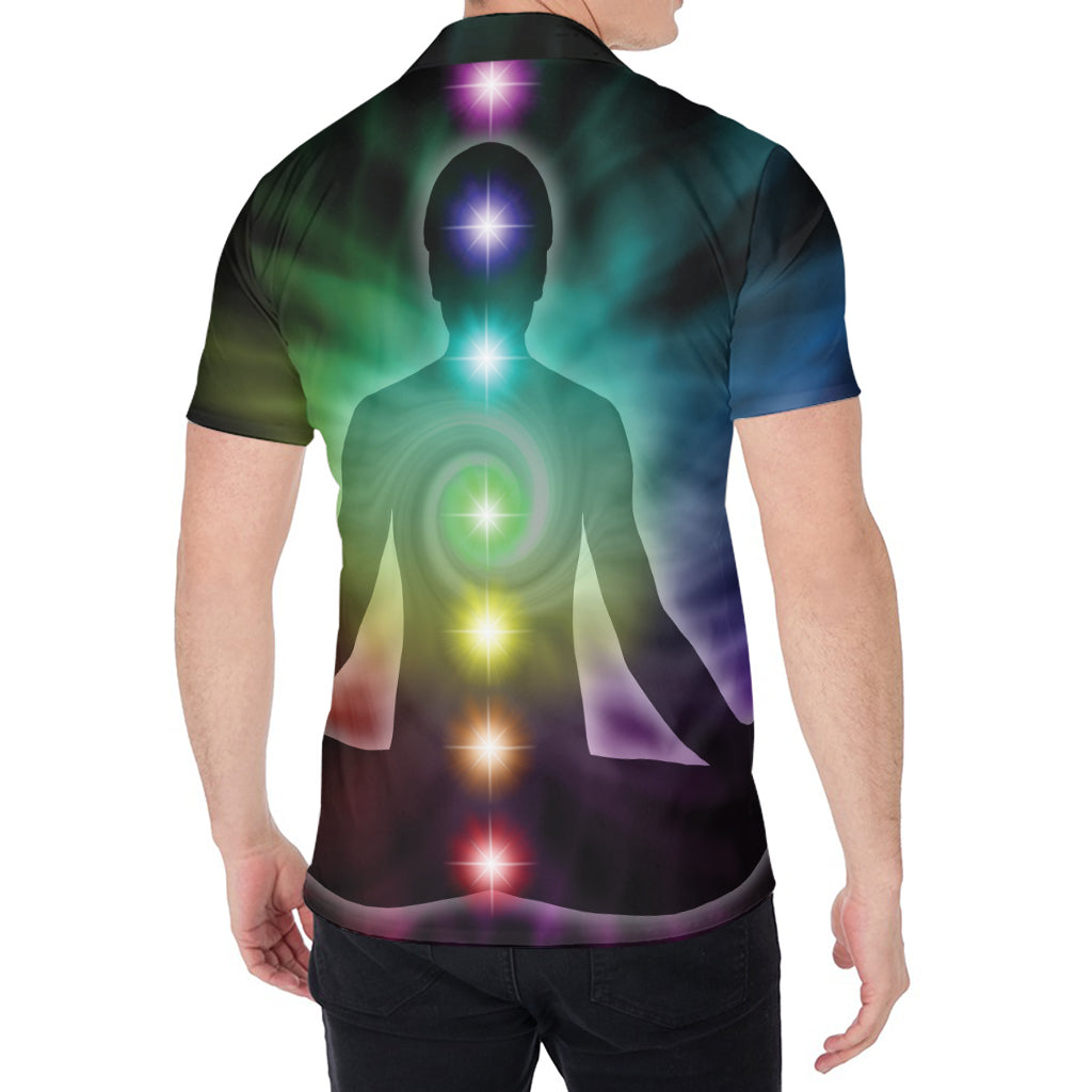 Colorful Chakras Aura Print Men's Shirt