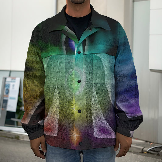 Colorful Chakras Aura Print Men's Shirt Jacket