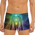 Colorful Chakras Aura Print Men's Short Boxer Briefs