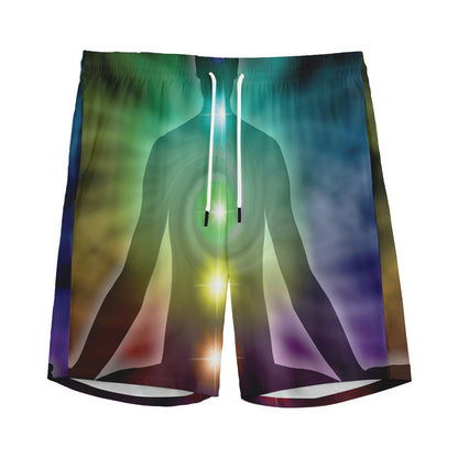 Colorful Chakras Aura Print Men's Sports Shorts