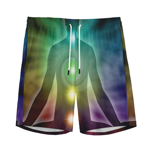 Colorful Chakras Aura Print Men's Sports Shorts