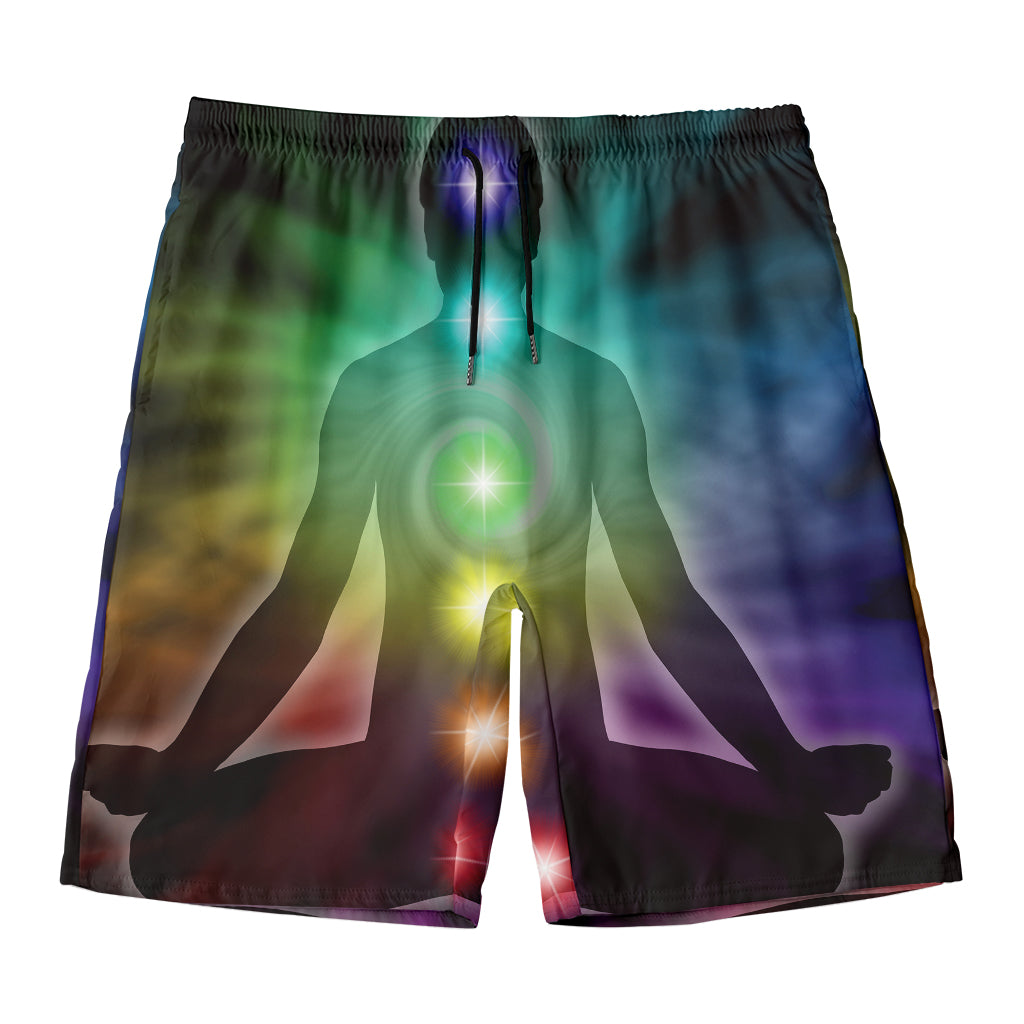 Colorful Chakras Aura Print Men's Swim Trunks