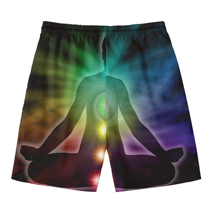Colorful Chakras Aura Print Men's Swim Trunks