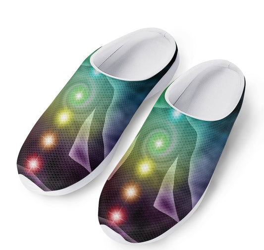 Colorful Chakras Aura Print Mesh Casual Shoes