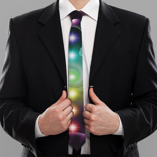 Colorful Chakras Aura Print Necktie