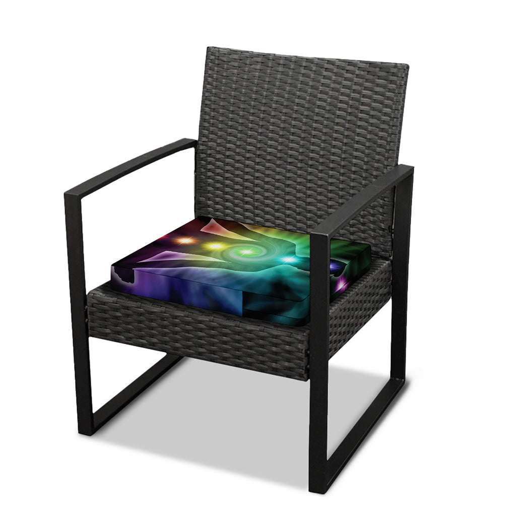 Colorful Chakras Aura Print Outdoor Seat Cushion Cover