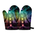 Colorful Chakras Aura Print Oven Mitts