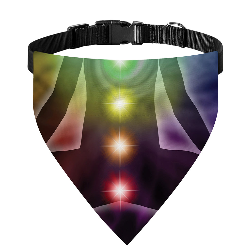 Colorful Chakras Aura Print Over The Collar Dog Bandana