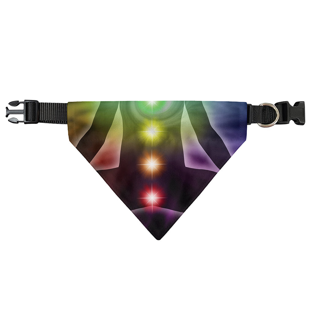 Colorful Chakras Aura Print Over The Collar Dog Bandana