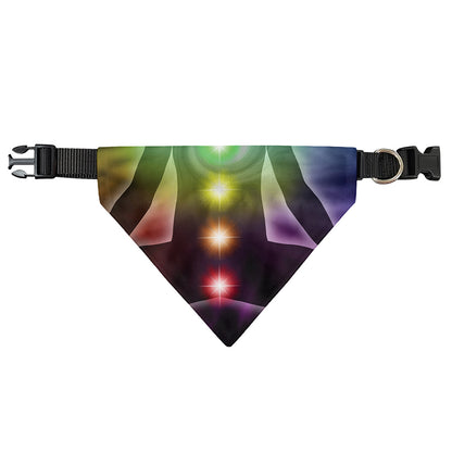 Colorful Chakras Aura Print Over The Collar Dog Bandana
