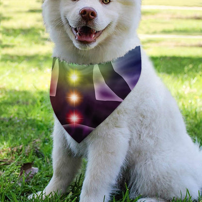 Colorful Chakras Aura Print Over The Collar Dog Bandana
