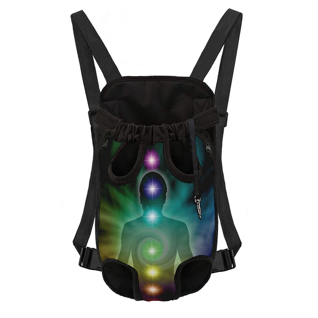 Colorful Chakras Aura Print Pet Carrier Backpack