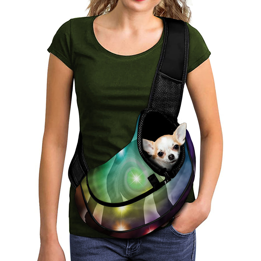 Colorful Chakras Aura Print Pet Sling Carrier