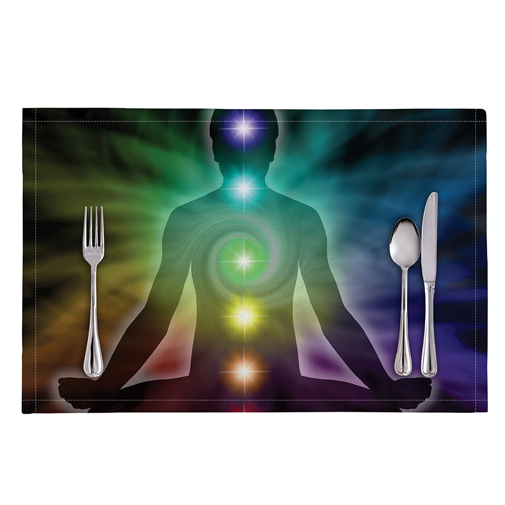 Colorful Chakras Aura Print Placemat