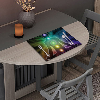 Colorful Chakras Aura Print Placemat
