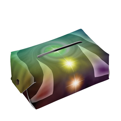 Colorful Chakras Aura Print Rectangle Tissue Box Cover