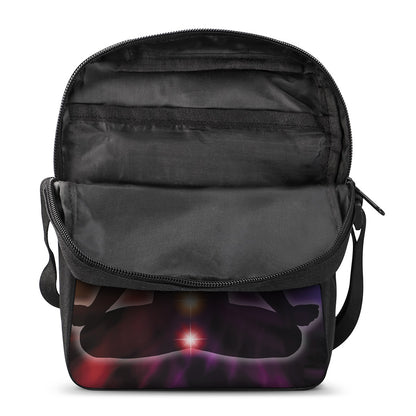 Colorful Chakras Aura Print Rectangular Crossbody Bag