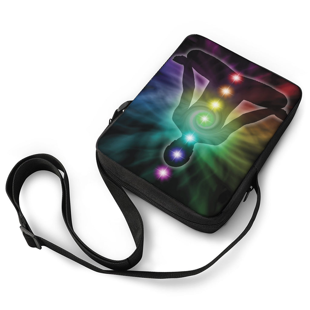 Colorful Chakras Aura Print Rectangular Crossbody Bag