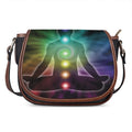 Colorful Chakras Aura Print Saddle Bag