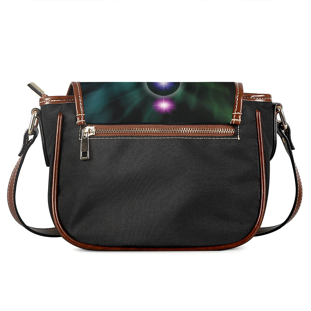 Colorful Chakras Aura Print Saddle Bag