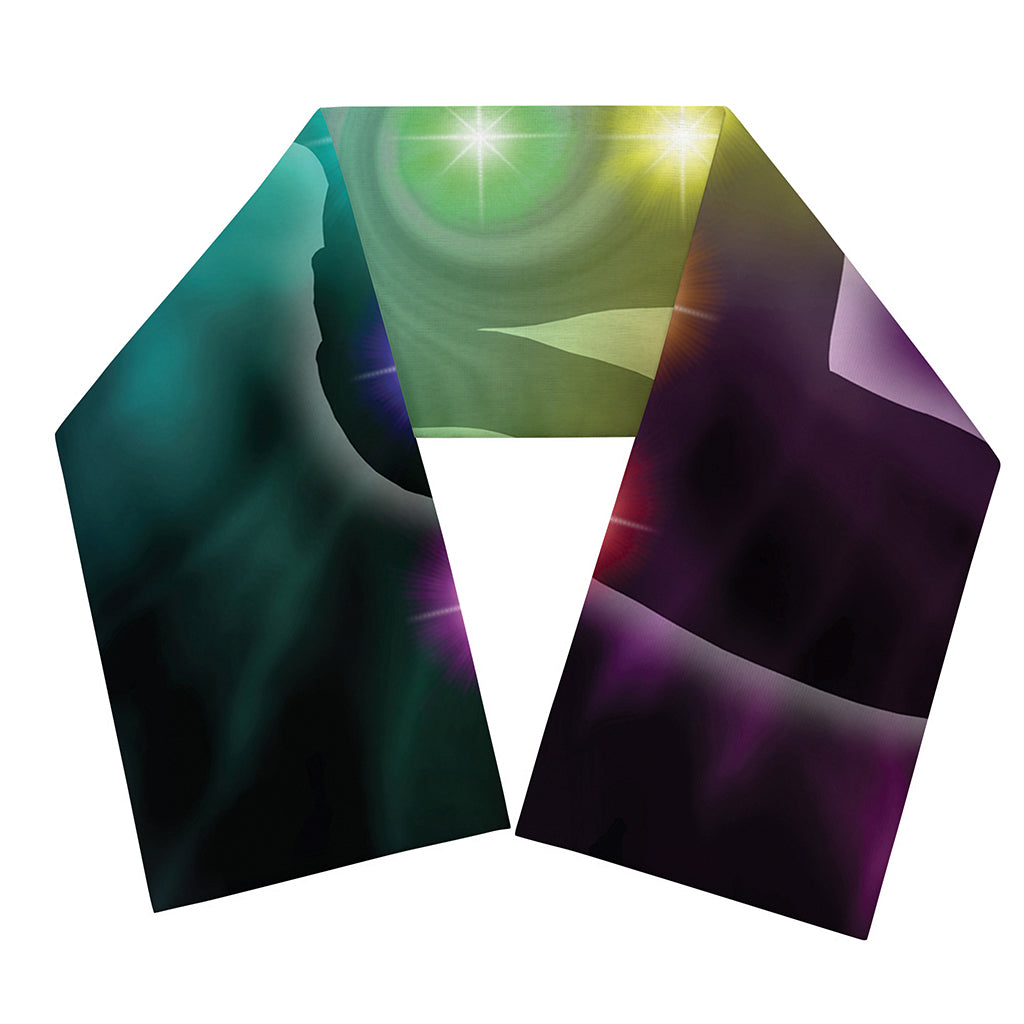 Colorful Chakras Aura Print Scarf