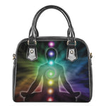 Colorful Chakras Aura Print Shoulder Handbag