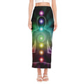 Colorful Chakras Aura Print Side Slit Maxi Skirt
