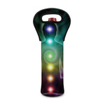Colorful Chakras Aura Print Single Neoprene Wine Tote