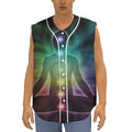 Colorful Chakras Aura Print Sleeveless Baseball Jersey