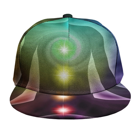 Colorful Chakras Aura Print Snapback Cap