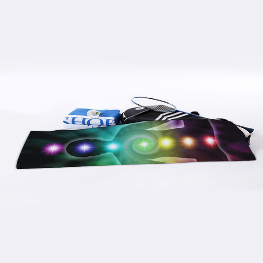 Colorful Chakras Aura Print Sports Towel