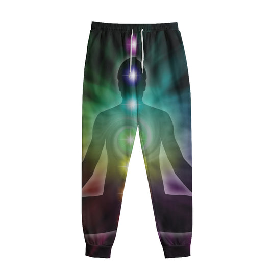 Colorful Chakras Aura Print Sweatpants