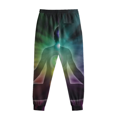 Colorful Chakras Aura Print Sweatpants