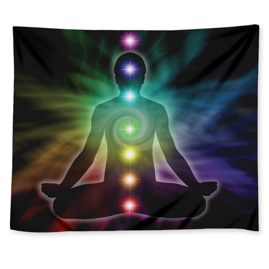Colorful Chakras Aura Print Tapestry