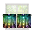 Colorful Chakras Aura Print Tier Curtains